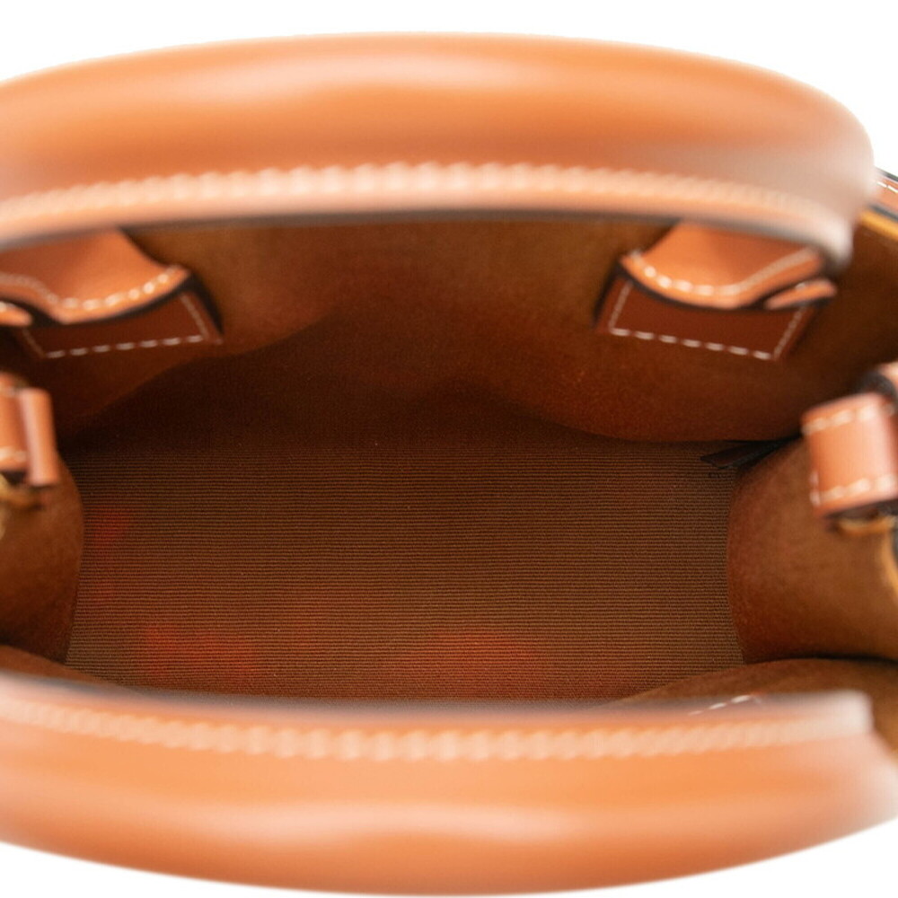 Celine Triomphe Vertical Cabas Mini Handbag Shoulder Bag 2-Way Brown Leather ... - Picture 5 of 5